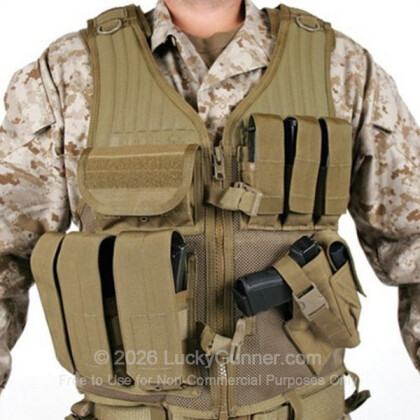 Large image of Tactical Vest - Omega Elite - Cross Draw - Pistol Mag Pouches - Blackhawk - Coyote Tan For Sale