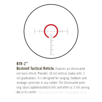 Large image of Premium Rifle Scope For Sale - 1-6.5x - 24mm ET1624SJ - Illuminated BTR-2 Reticle - Black Matte Bushnell Elite Tactical Rifle Scope in Stock