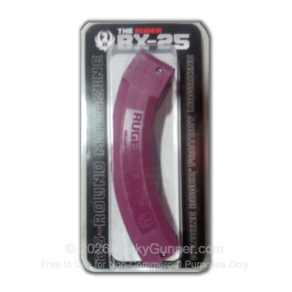 Large image of Ruger BX-25-R 10/22 High Capacity Factory Magazine For Sale - Red - 25 Rounds