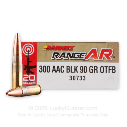 Large image of Premium 300 AAC Blackout Ammo For Sale - 90 Grain OTM Ammunition in Stock by Barnes Range AR - 20 Rounds