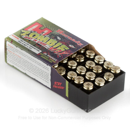 Large image of 40 S&W Zombie Ammo For Sale - 165 gr Jacketed Hollow Point Z-Max Hornady Ammunition In Stock - 20 Rounds