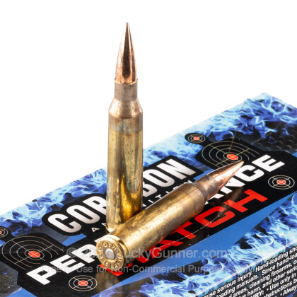 Large image of Premium 338 Lapua Mag Ammo For Sale - 300 Grain HPBT Ammunition in Stock by Corbon Performance Match - 20 Rounds