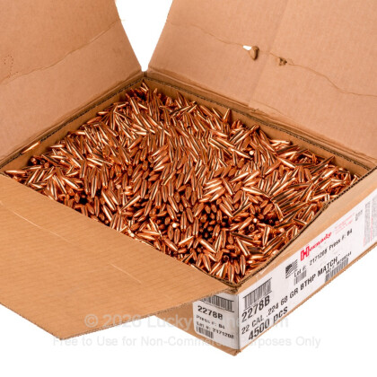 Large image of Bulk 223 Rem (.224) Bullets for Sale - 68 Grain HPBT Match Bullets in Stock by Hornady - 100