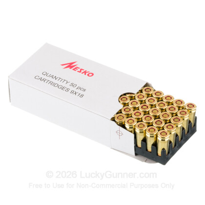 Large image of Cheap 9mm Makarov Ammo For Sale - 93 Grain FMJ Ammunition in Stock by Mesko - 50 Rounds