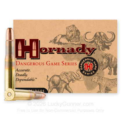 Large image of Premium 450-400 Nitro Express 3″ Ammo For Sale - 400 Grain DGX Bonded Ammunition in Stock by Hornady Dangerous Game Series - 20 Rounds