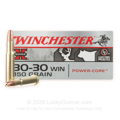 Large image of Premium 30-30 Winchester  Ammo For Sale - 150 Grain HP-BT Ammunition in Stock by Winchester Super Power Core - 20 Rounds