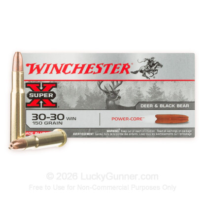 Large image of Premium 30-30 Winchester  Ammo For Sale - 150 Grain HP-BT Ammunition in Stock by Winchester Super Power Core - 20 Rounds