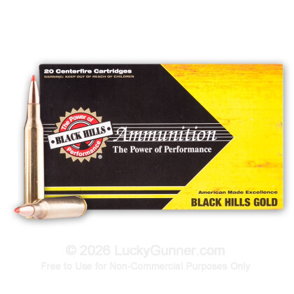 Large image of Premium 25-06 Rem Ammo For Sale - 117 Grain Hornady SST Ammunition in Stock by Black Hills Gold - 20 Rounds