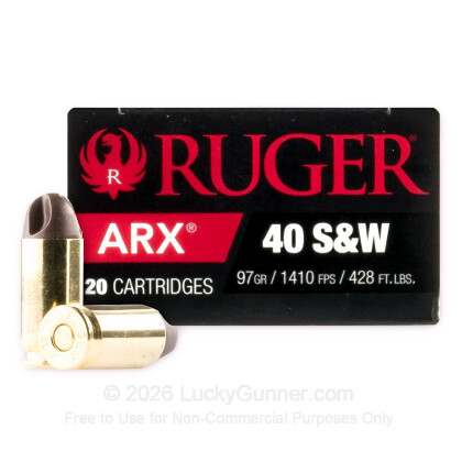Large image of Premium 40 S&W Ammo For Sale - 97 Grain Lead-Free ARX Ammunition in Stock by PolyCase Inceptor - 20 Rounds