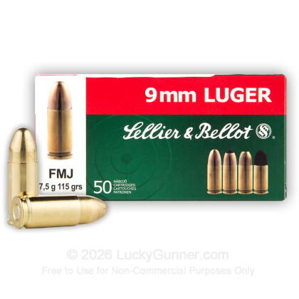 Image 2 of Shop by Popular Brand from Sellier & Bellot Image 2 of Sellier & Bellot 9mm Luger (9x19) Ammo