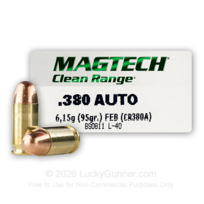 Large image of Cheap Indoor 380 ACP Range Ammo - 955 gr FEB - Magtech Ammunition - 50 Rounds