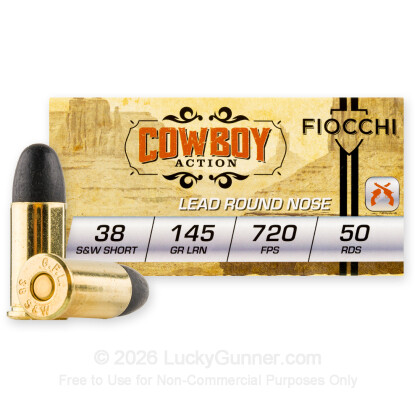 Large image of Cheap 38 S&W Ammo For Sale - 145 Grain LRN Ammunition in Stock by Fiocchi - 50 Rounds