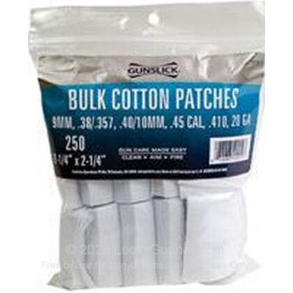Large image of Gun Slick Cotton Patches for Sale - .38-.45 - Gunslick Pro Cleaning Patches For Sale 