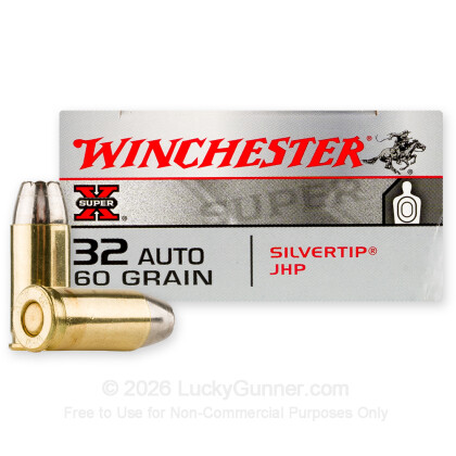 Large image of Cheap 32 ACP Ammo For Sale - 60 Grain JHP Ammunition in Stock by Winchester Silver Tip - 50 Rounds