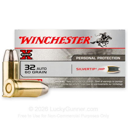 Large image of Cheap 32 ACP Ammo For Sale - 60 Grain JHP Ammunition in Stock by Winchester Silver Tip - 50 Rounds