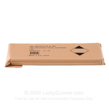 Large image of Bulk 380 Auto Ammo For Sale - 90 Grain FMJ Ammunition in Stock by PMC Battle Pack - 900 Rounds