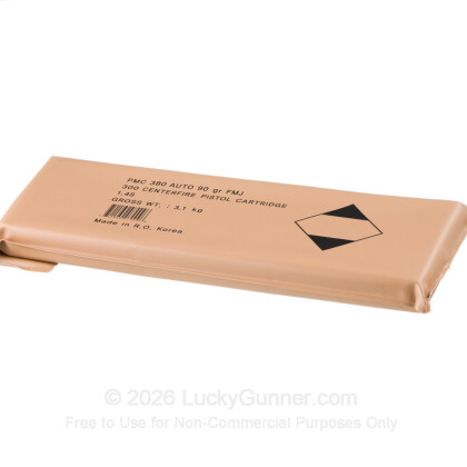 Large image of Bulk 380 Auto Ammo For Sale - 90 Grain FMJ Ammunition in Stock by PMC Battle Pack - 900 Rounds