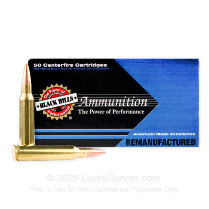 Large image of Premium 223 Rem Ammo For Sale - 77 Grain Sierra MatchKing HP Ammunition in Stock by Black Hills Remanufactured - 50 Rounds