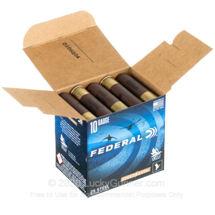 Large image of Cheap 10 Gauge Ammo For Sale - 3-1/2” 1-1/2oz. #2 Steel Shot Ammunition in Stock by Federal Speed-Shok - 25 Rounds