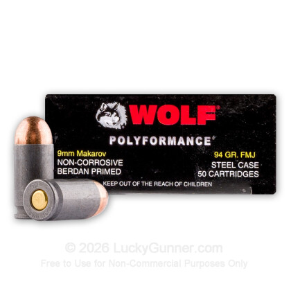Image 2 of Wolf Ammo from Wolf Image 2 of Wolf 9mm Makarov (9x18mm) Ammo