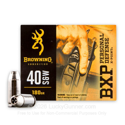 Large image of Premium 40 S&W Ammo For Sale - 180 Grain X-Point JHP Ammunition in Stock by Browning BXP - 20 Rounds