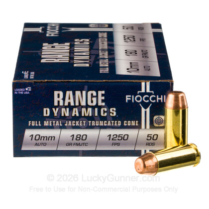 Large image of Bulk 10mm Auto Ammo For Sale - 180 Grain FMJTC Ammunition in Stock by Fiocchi - 500 Rounds