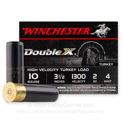 Large image of Premium 10 Gauge Ammo For Sale - 3-1/2” 2oz. #4 Shot Ammunition in Stock by Winchester Double X - 10 Rounds