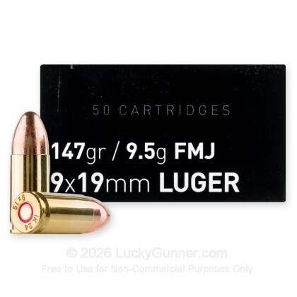 Large image of Igman 9mm Ammo For Sale - 147 Grain FMJ - 1000 Rounds