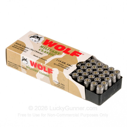 Image 3 of Shop by Popular Brand from Wolf Image 3 of Wolf 9mm Luger (9x19) Ammo