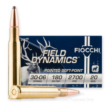 Large image of Premium 30-06 Ammo For Sale - 180 Grain PSP Ammunition in Stock by Fiocchi Field Dynamics - 20 Rounds
