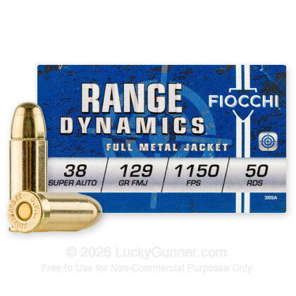 Large image of 38 Super- 129 gr FMJ- Fiocchi - 1000 Rounds