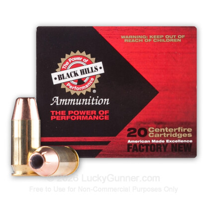 Large image of Premium 45 ACP Ammo For Sale - 230 Grain JHP Ammunition in Stock by Black Hills - 20 Rounds