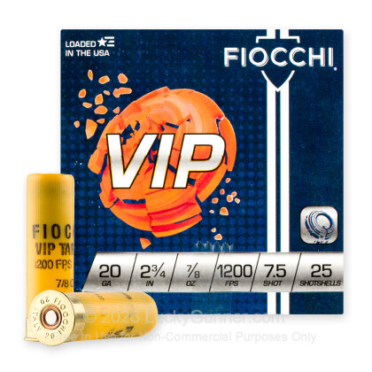 Large image of Bulk 20 Gauge Ammo For Sale - 2-3/4” 7/8oz. #7.5 Shot Ammunition in Stock by Fiocchi - 250 Rounds