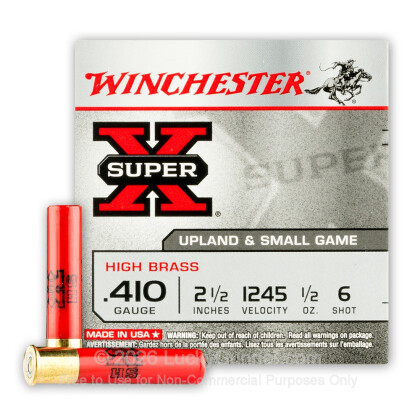 Large image of 410 Bore Ammo - Winchester Upland & Small Game 2-1/2" #6 Shot - 25 Rounds