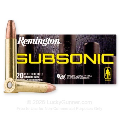 Large image of Remington Subsonic 360 Buckhammer Ammo For Sale - 250 Grain Bonded HP - 20 Rounds