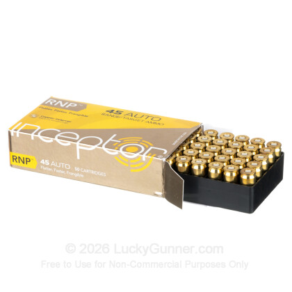 Large image of Premium 45 ACP Ammo For Sale - 135 Grain Frangible Ammunition in Stock by Inceptor Sport Utility - 50 Rounds