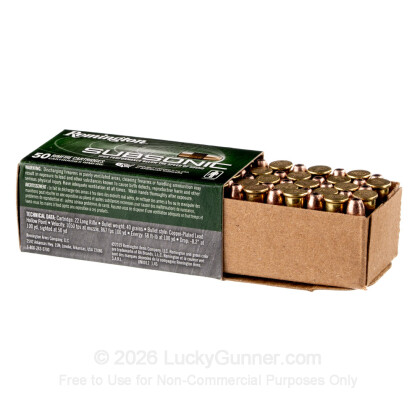 Large image of Premium 22 LR Ammo For Sale - 40 Grain CPHP Ammunition in Stock by Remington Subsonic - 50 Rounds