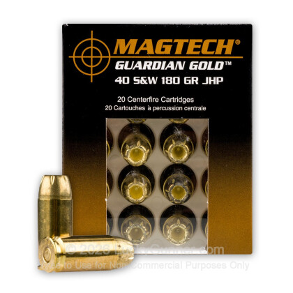 Large image of Bulk 40 S&W Ammo - 180 gr JHP - Magtech Guardian Gold 40 S&W Ammunition - 1000 Rounds
