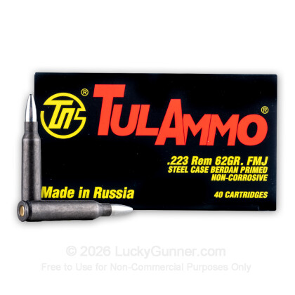 Image 1 of Rifle Ammo from Tula Cartridge Works Image 1 of Tula Cartridge Works .223 Remington Ammo
