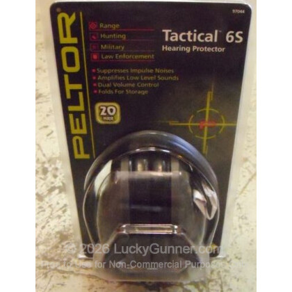 Large image of Peltor Black Tactical 6S Electronic Earmuffs For Sale - 20 NRR - Peltor Hearing Protection in Stock