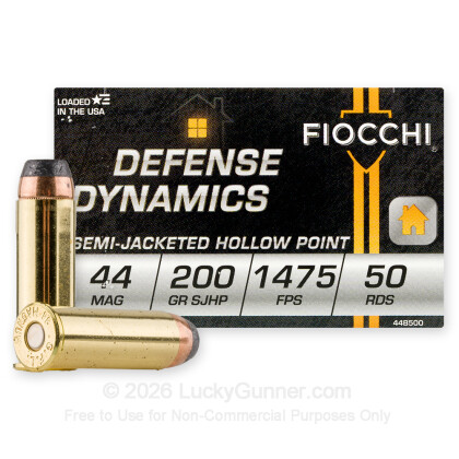 Large image of 44 Magnum Ammo For Sale - 200 gr SJHP Ammunition In Stock by Fiocchi
