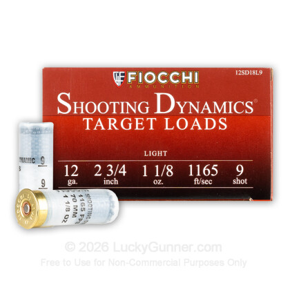 Large image of Bulk 12 Gauge Ammo For Sale - 2-3/4” 1-1/8oz. #9 Shot Ammunition in Stock by Fiocchi - 250 Rounds