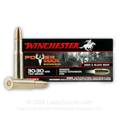Large image of Premium 30-30 Winchester Ammo For Sale - 150 Grain Protected Hollow Point Ammunition in Stock by Winchester Power Max - 20 Rounds
