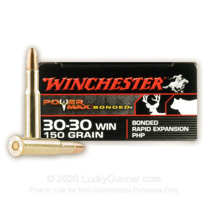 Large image of Premium 30-30 Winchester Ammo For Sale - 150 Grain Protected Hollow Point Ammunition in Stock by Winchester Power Max - 20 Rounds