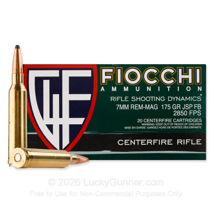 Large image of Fiocchi 7mm Rem Mag Ammo For Sale - 175 Grain InterLock FB - 20 Rounds