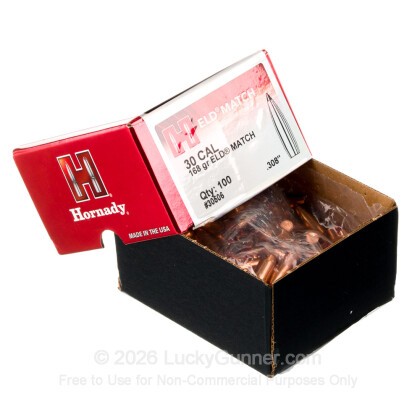 Large image of Premium 30 Caliber (.308") Bullets For Sale - 168 Grain ELD Match Bullets in Stock by Hornady - 100 Projectiles