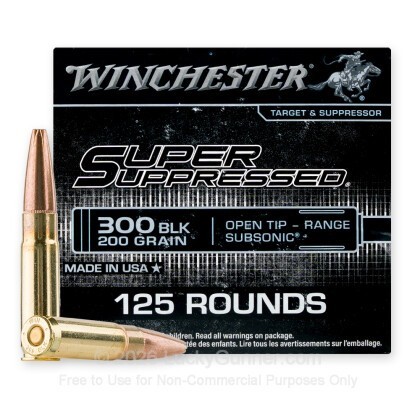 Large image of Winchester Super Suppressed 300 BLK Ammo For Sale - 200gr OT - 50rds