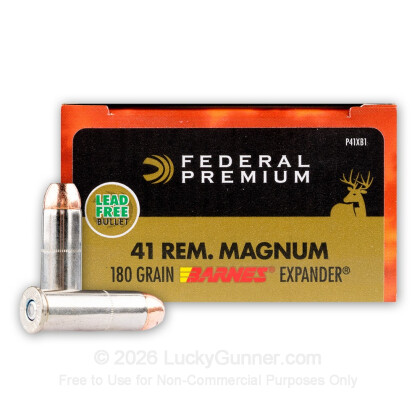 Large image of Premium 41 Mag Ammo For Sale - 180 Grain Barnes XPB HP Ammunition in Stock by Federal - 20 Rounds