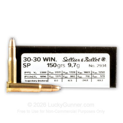 Large image of Bulk 30-30 150 gr SP Sellier & Bellot Ammo Online and In Stock - 250 Rounds