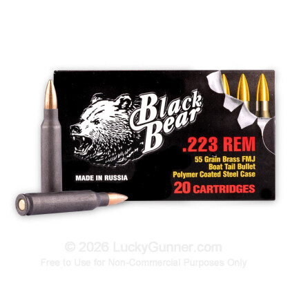 Image 1 of 223 Ammo from Brown Bear Image 1 of Brown Bear .223 Remington Ammo